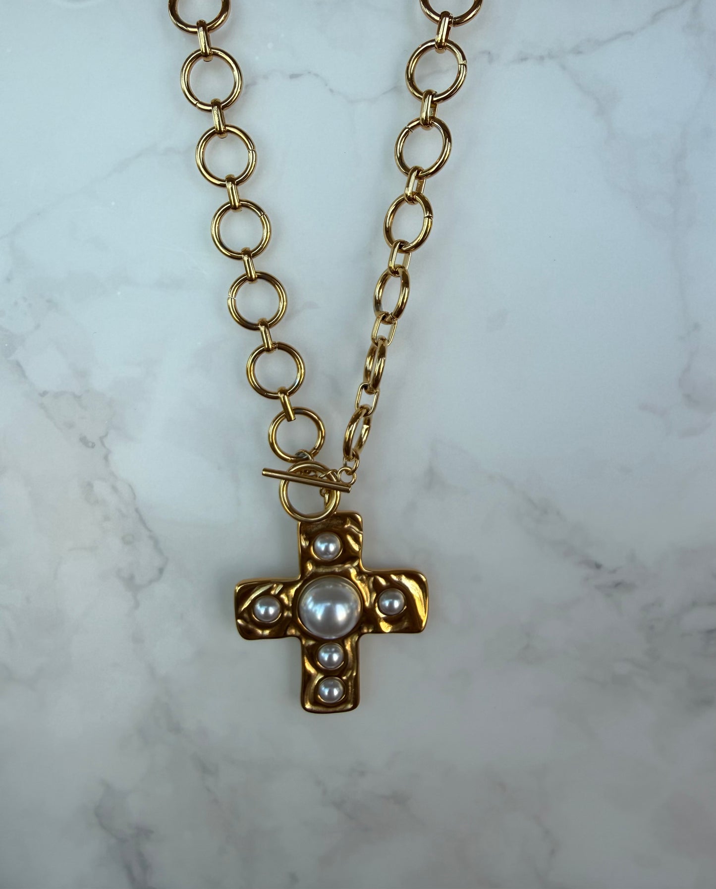 Pearl Cross Necklace