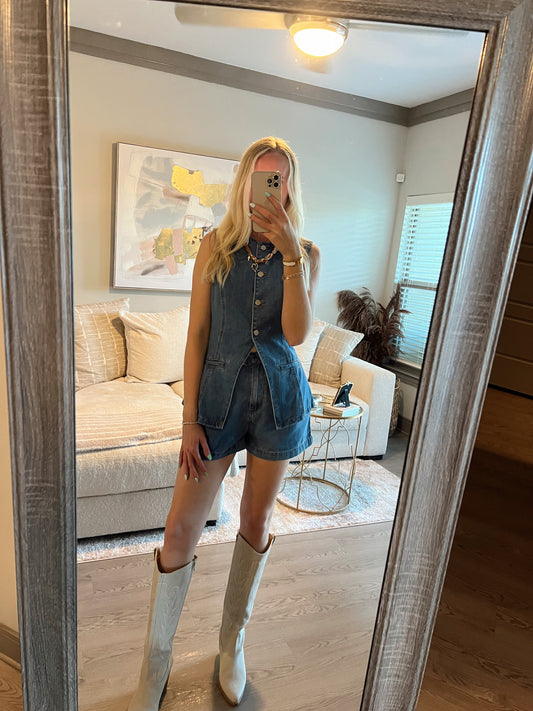 Denim Vest Set