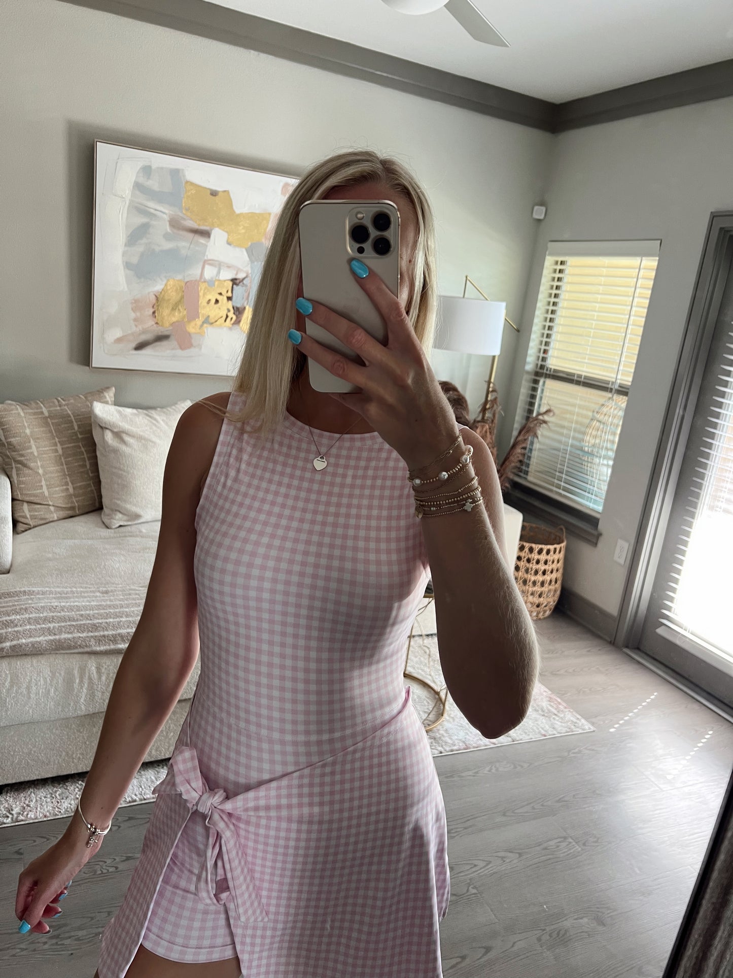 Pink Gingham Romper
