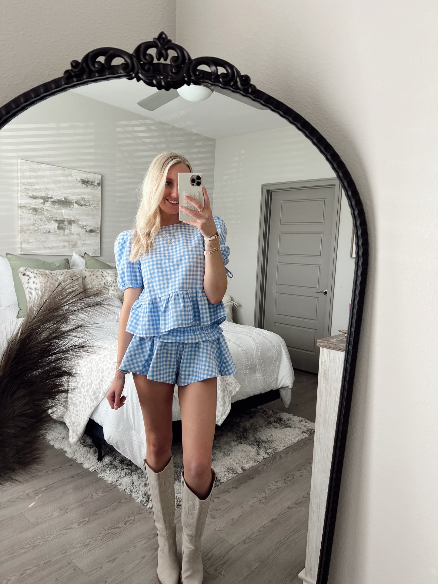 Blue Gingham Set
