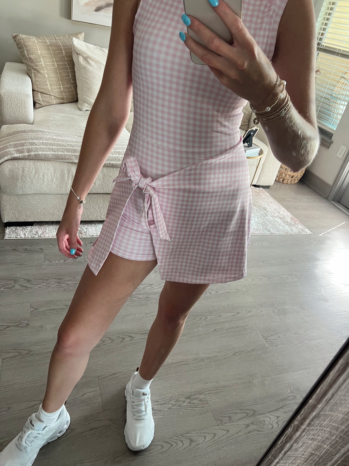 Pink Gingham Romper