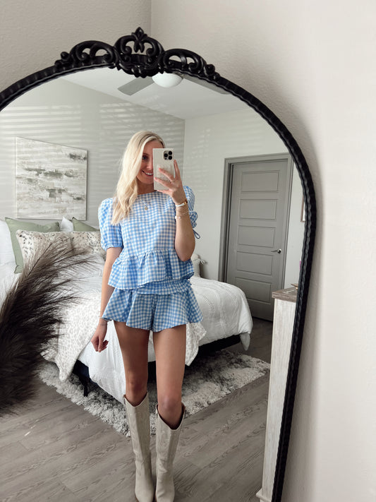 Blue Gingham Set