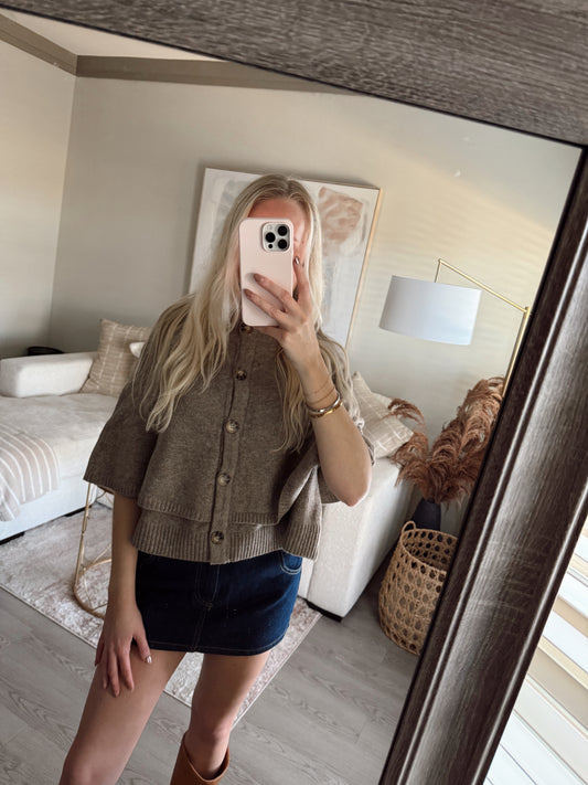 Mocha Cape Top