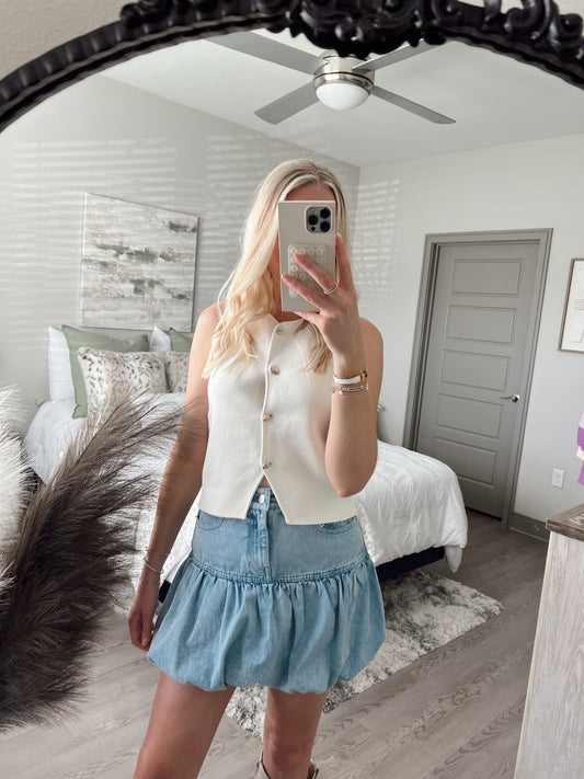 Bubble Denim Skirt